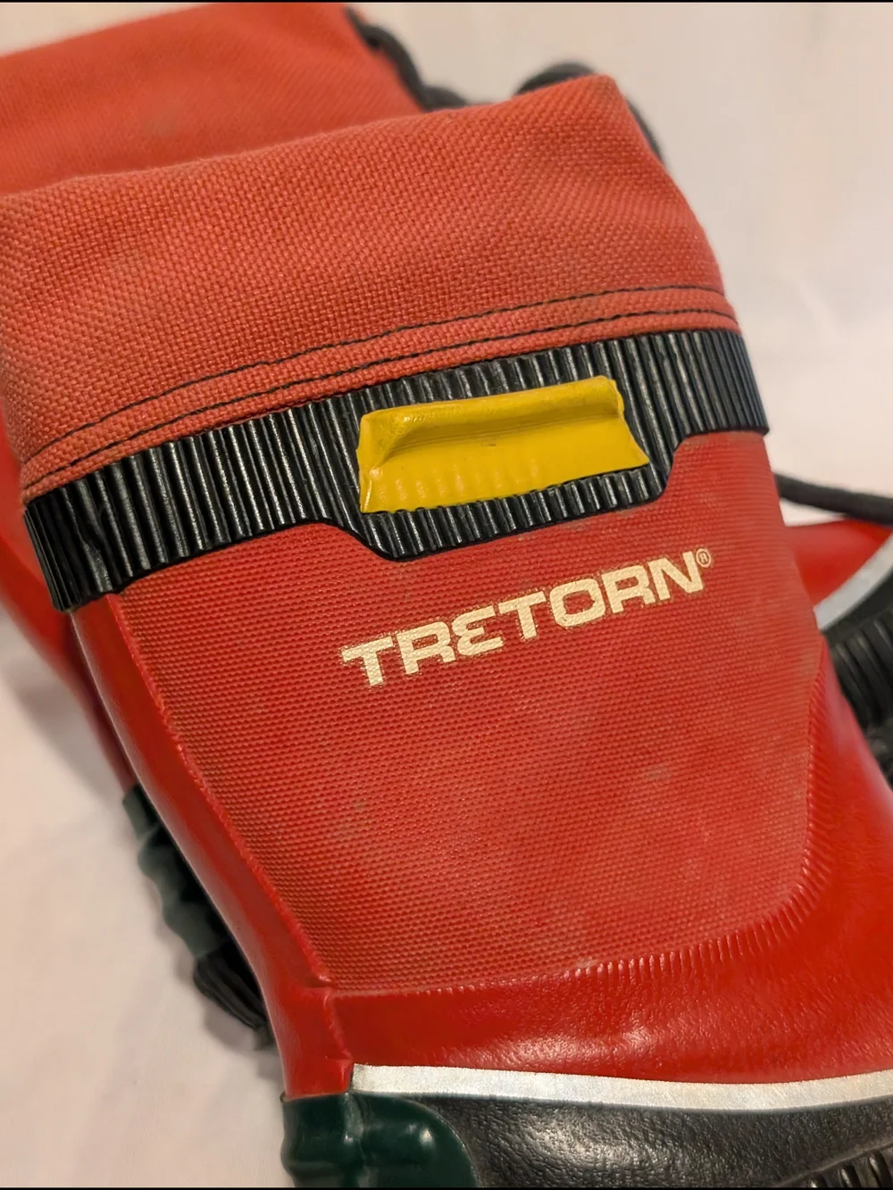 Tretorn Red Kids Waterproof Rain Boots with Black Sole and Yellow Tab